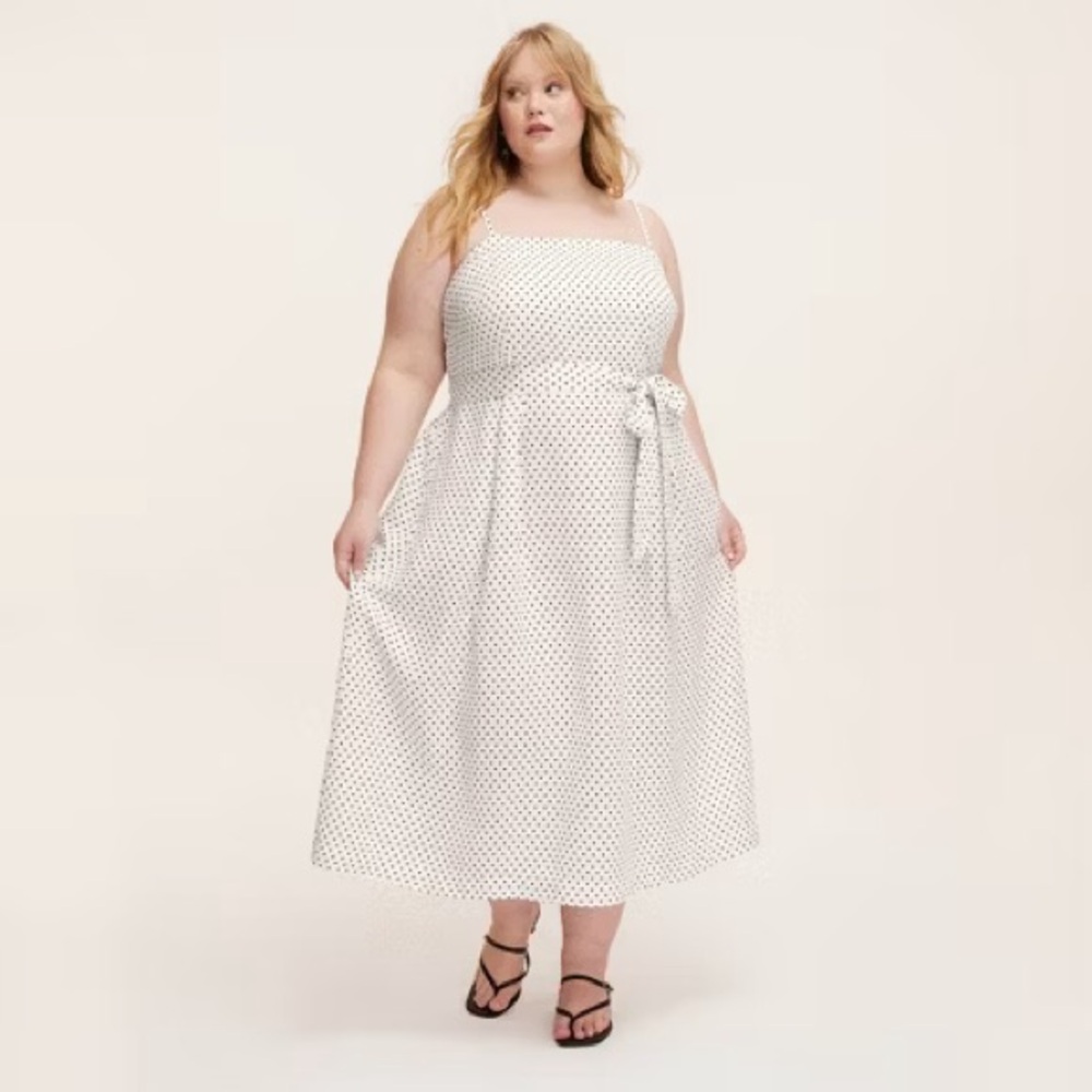 Kate Spade NY/Target Black & White Polka Dot Spaghetti Strap Dress (XL)